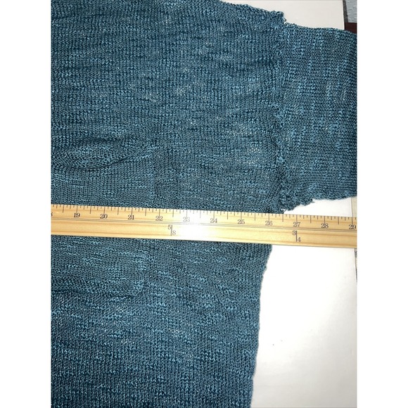 Bibi - LOOSE FIT LOW GAUGE TEAL SWEATER TOP- NWT - Picture 7 of 10